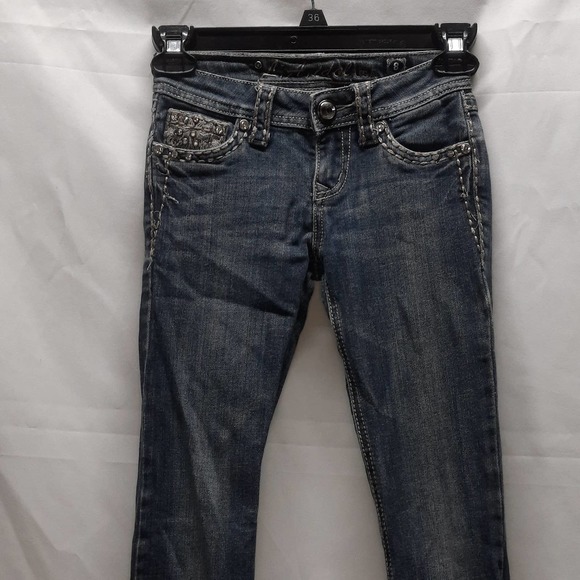 LA IDOL Girls Super Rhinestone Embroidered Blinged back pockets and belt loops 8 - Picture 3 of 10